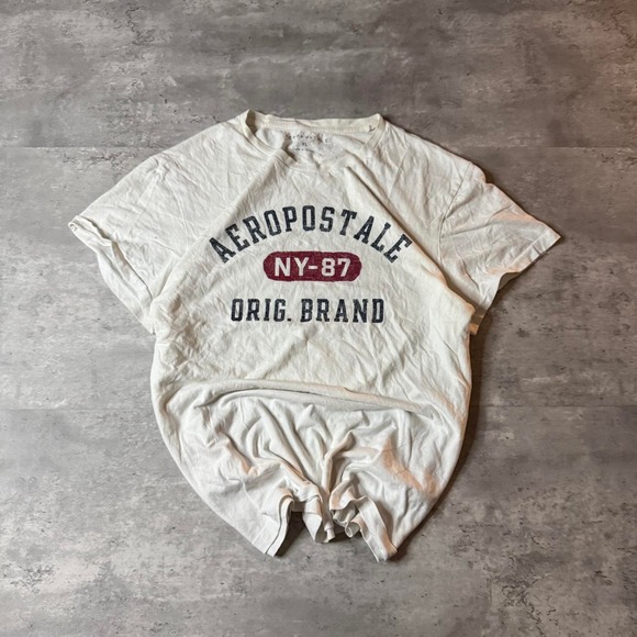 Aeropostale Other - Grunge 2000s Relaxed Boxy White Aeropostale Skater Y2K Tee